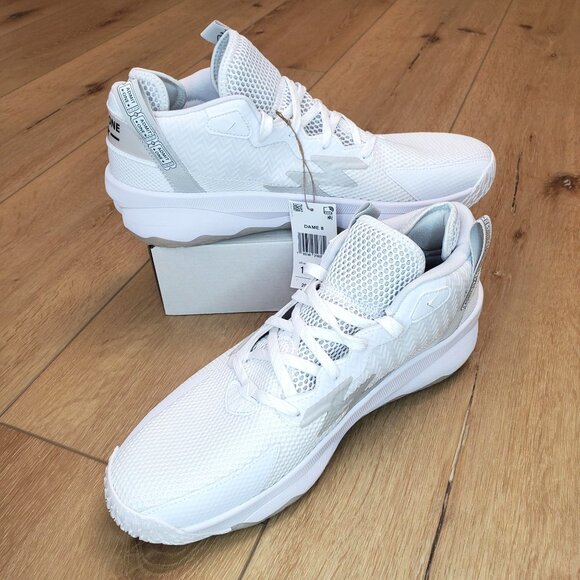 adidas Dame 8 Admit One - Cloud White GY6462 Mens Shoes Size 11.5 Basketball Gym - Picture 5 of 12